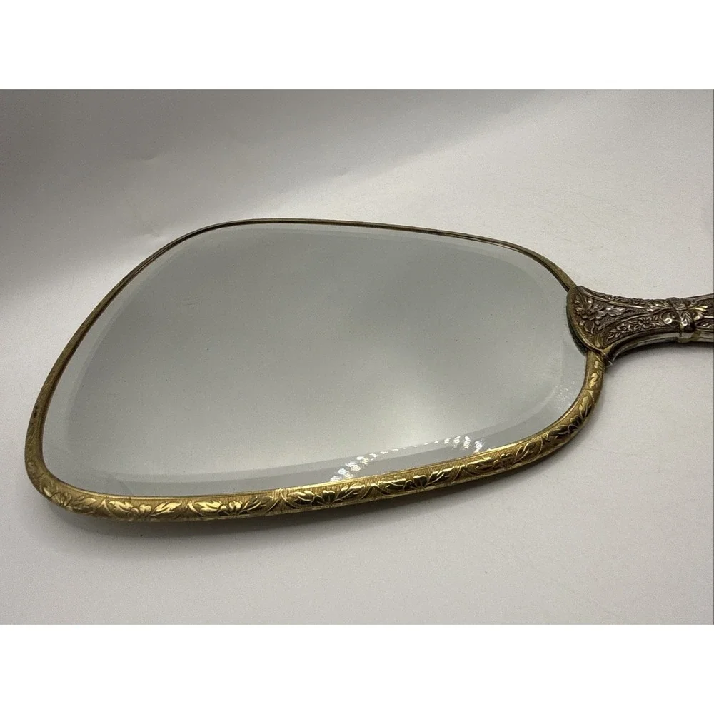 Vintage Matson Vanity Mirror Ormolu‎ Hollywood Regency Gold Plated Sunflowers